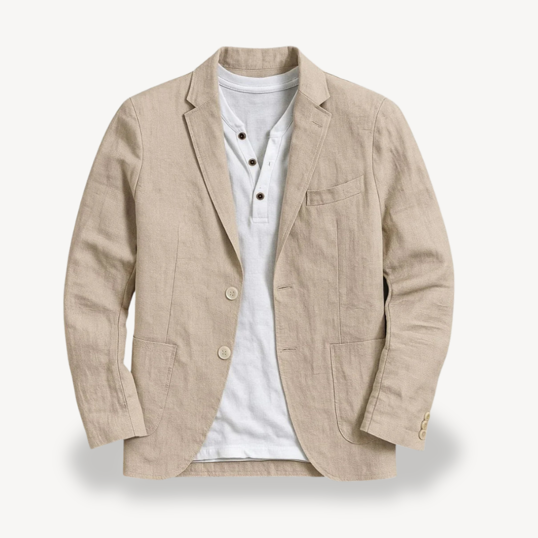 Mens Linen Blazer Relaxed Fit - BritishMode