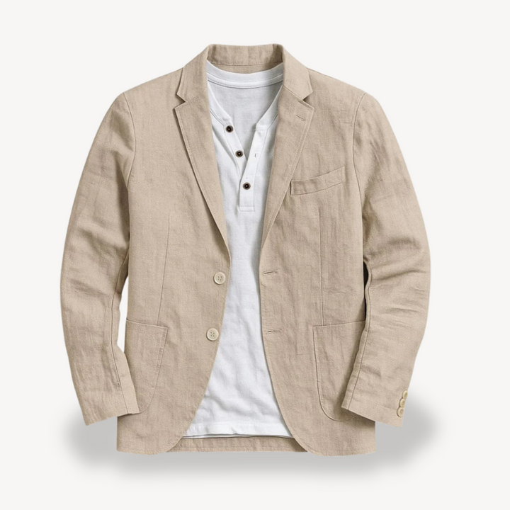 Mens Linen Blazer Relaxed Fit - BritishMode