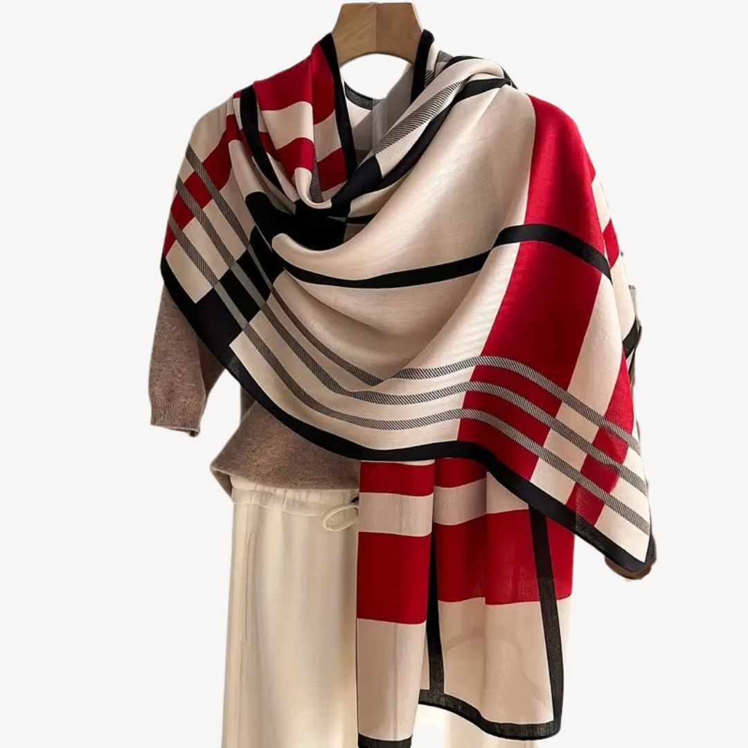Womens Shawl Plaid Pattern Lightweight Wrap - BritishMode
