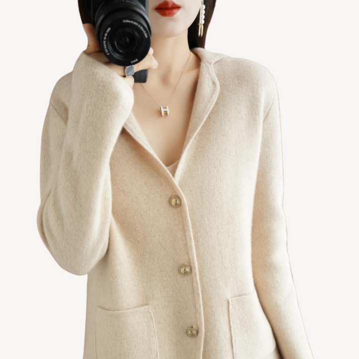 Womens Wool Cardigan Buttoned Front - BritishMode