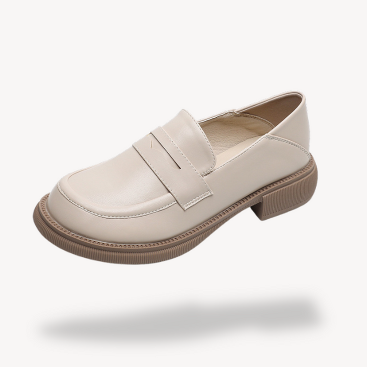 Womens Loafers Faux Leather Chunky Sole