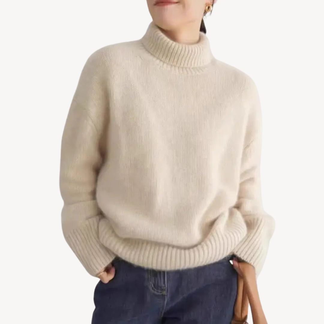Womens Turtleneck Sweater Cozy Knit - BritishMode