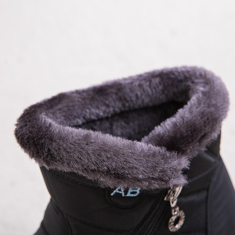Womens Ankle Boots Leather Waterproof Winter Style