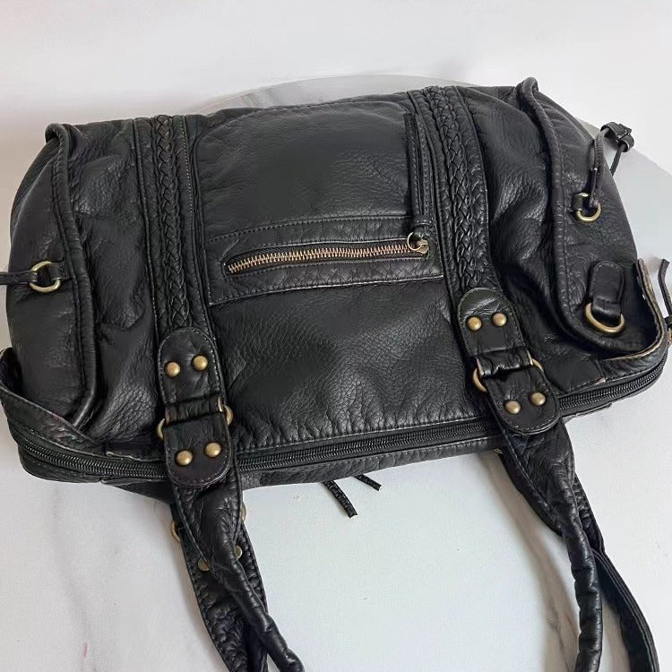Womens Vintage Leather Shoulder Bag Classic Style