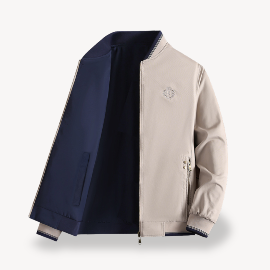 Mens Reversible Bomber Jacket Formal Collar