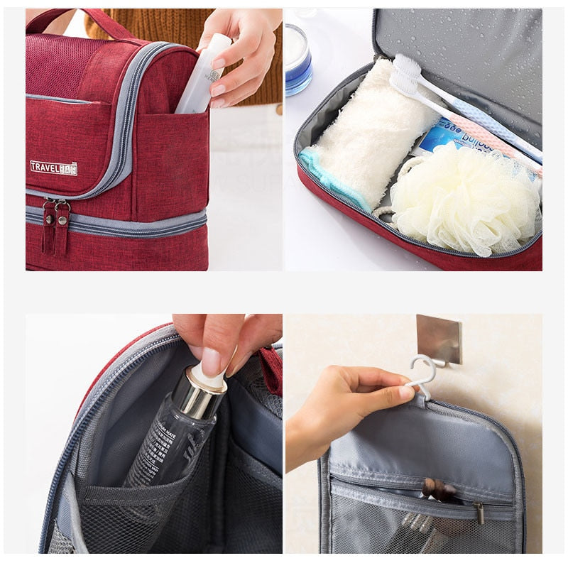Unisex Hanging Toiletry Bag Large Capacity Multi-Compartment Organizer