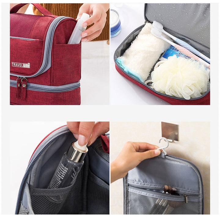 Unisex Hanging Toiletry Bag Large Capacity Multi-Compartment Organizer