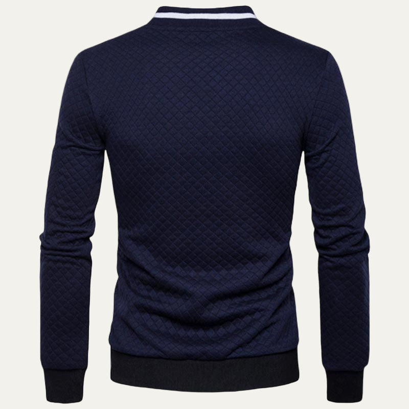 Mens Quilted Bomber Jacket Diamond Stitch Design