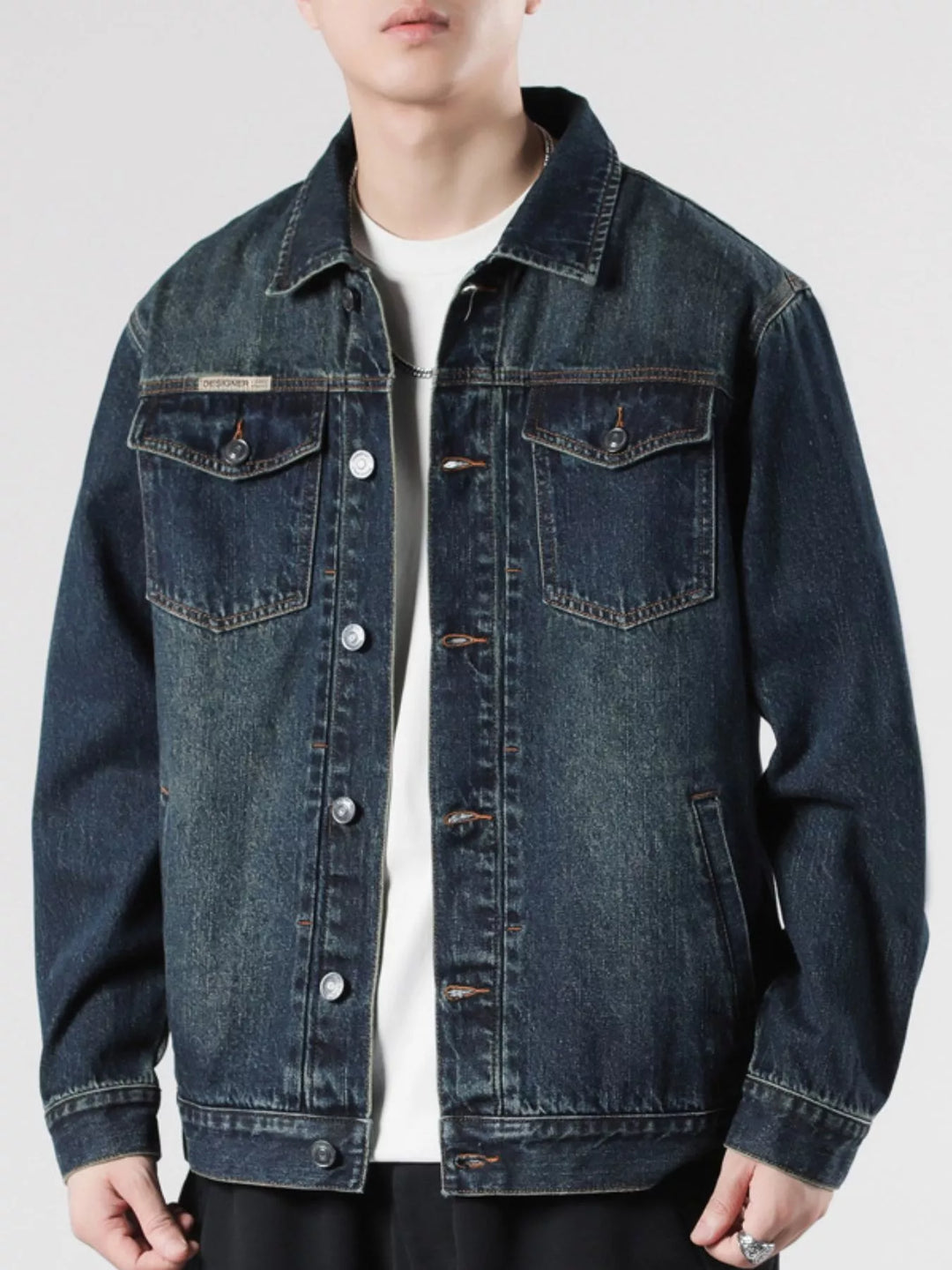 Womens Jean Jacket Curvy Fit Stretch Denim - BritishMode