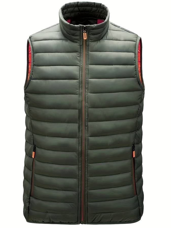 Mens High-Collar Gilet Lightweight Sleeveless Vest