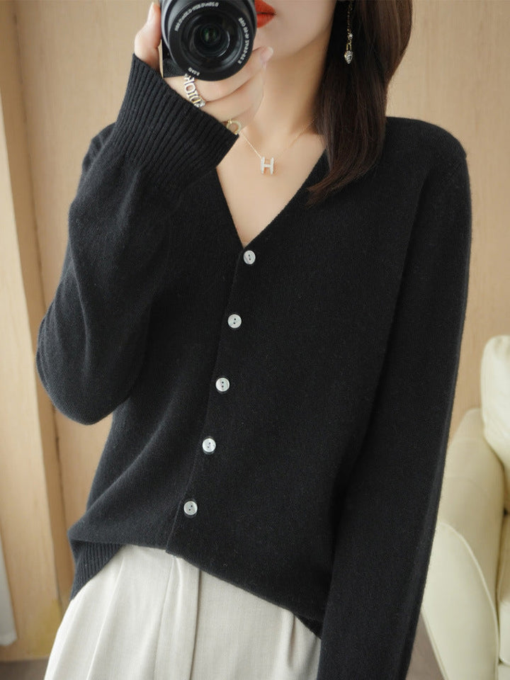 Womens Open Front Cardigan Sweater Long Sleeve Cozy Fit