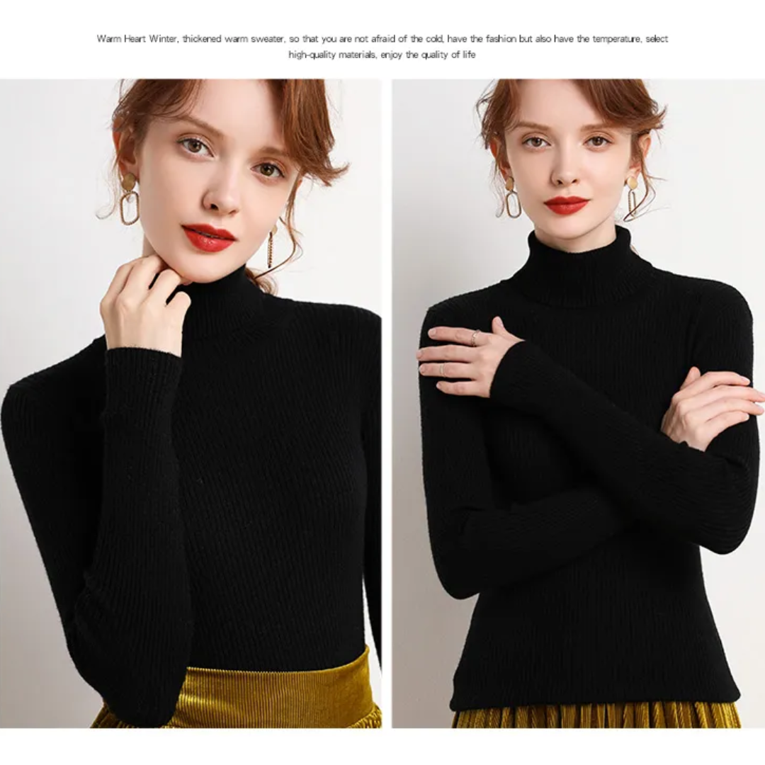 Womens Cashmere Turtleneck Sweater Winter-Ready Fit
