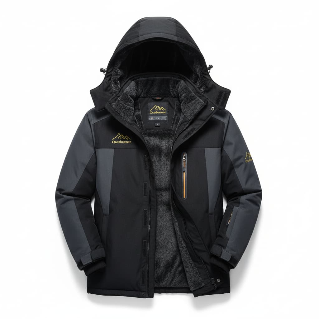 Mens Fleece Jacket Waterproof Outdoor Fit