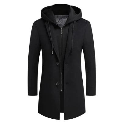 Womens Double Layer Hooded Coat Classic Fit