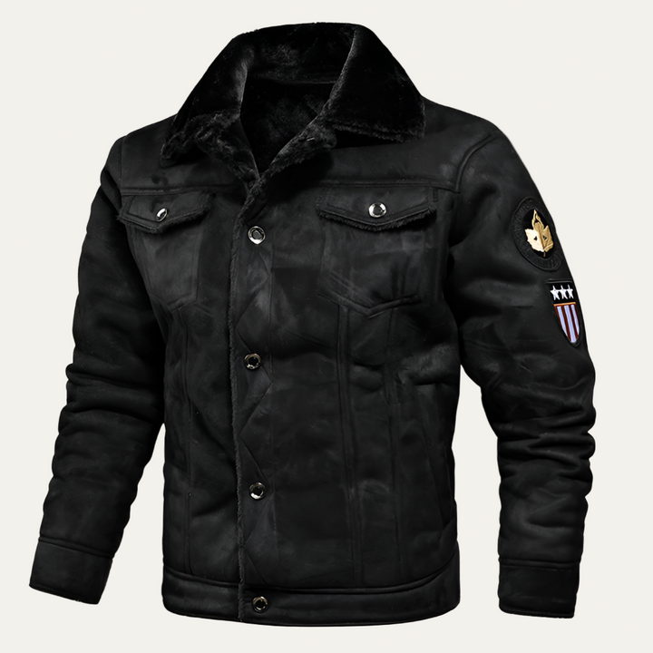 Mens Trucker Jacket Shearling Lined Relaxed Fit - BritishMode