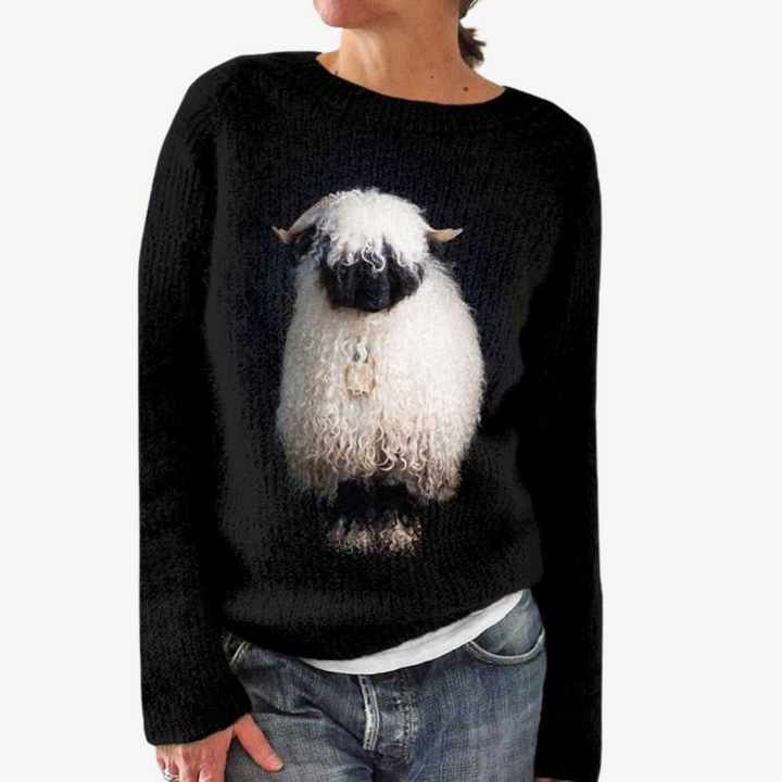 Womens Sweater with Embroidered Floral Design