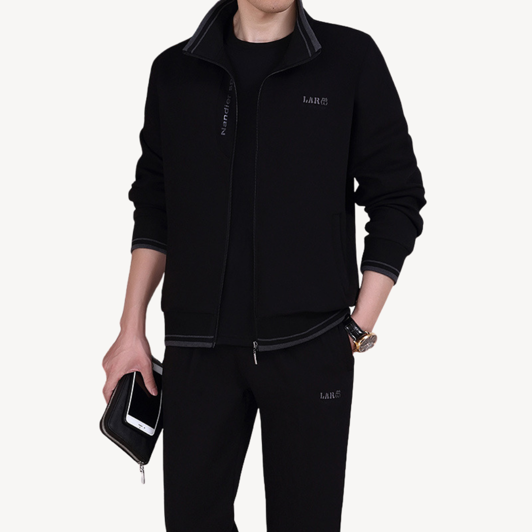 Mens Tracksuit Set with Zipper Closure
