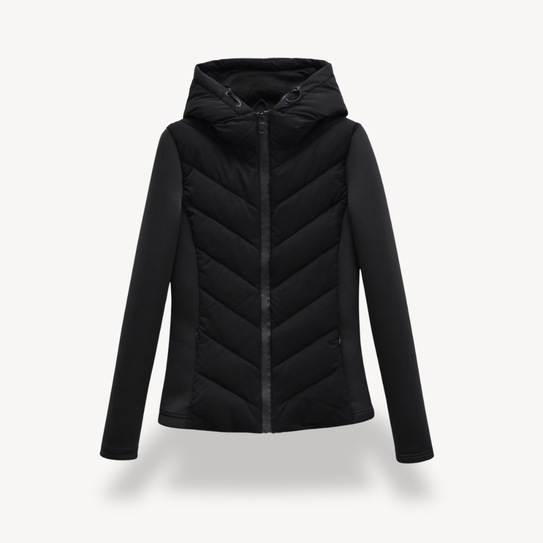 Womens Quilted Jacket Chevron Pattern Regular Fit