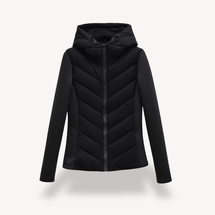 Womens Quilted Jacket Chevron Pattern Regular Fit