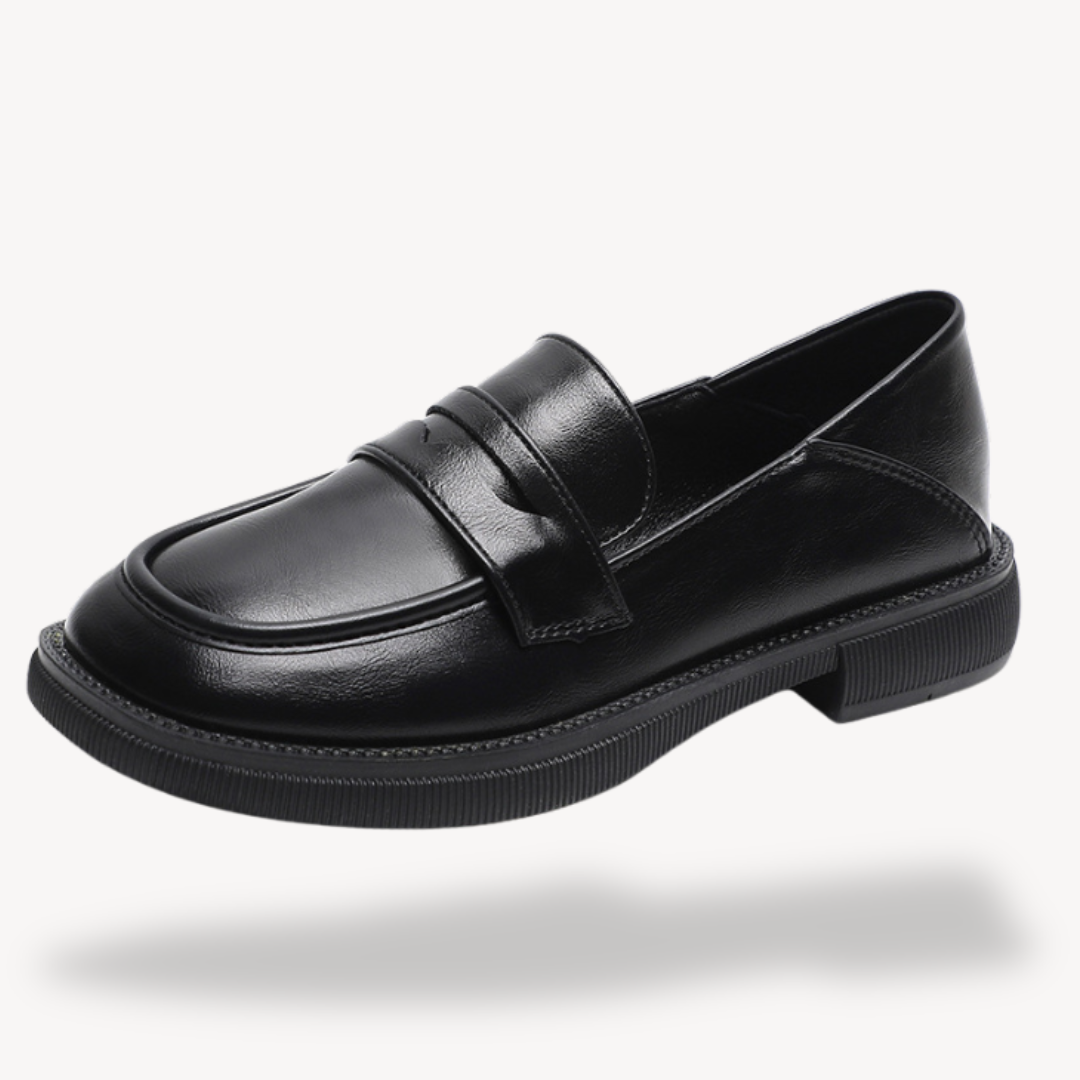 Womens Loafers Faux Leather Chunky Sole