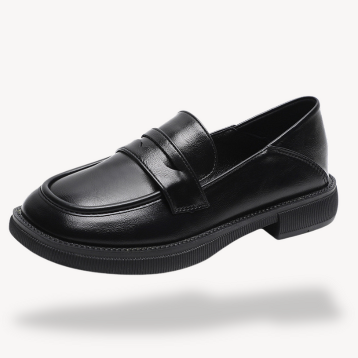 Womens Loafers Faux Leather Chunky Sole