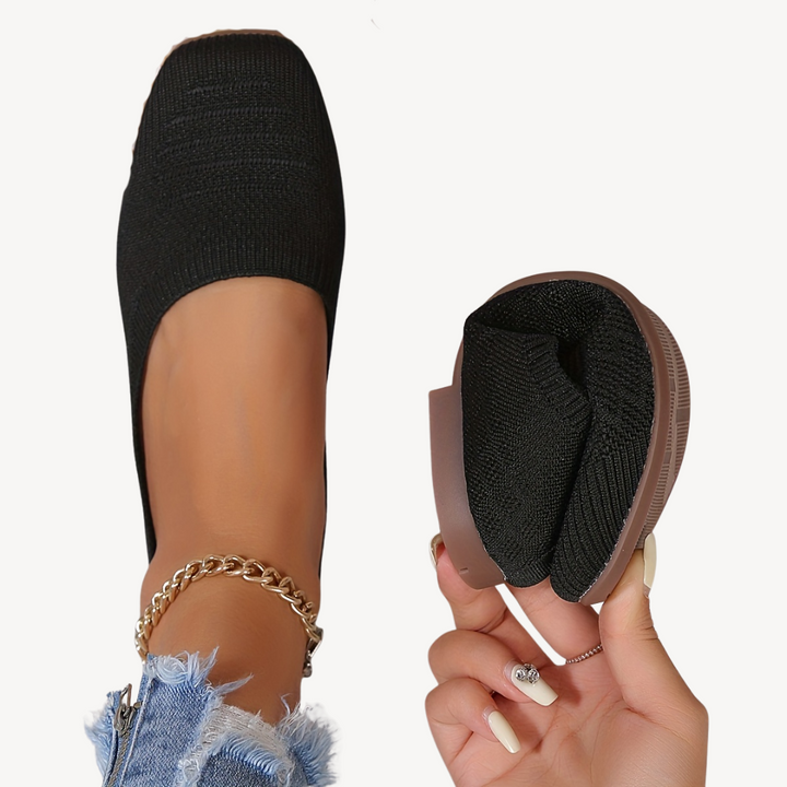 Womens Orthopedic Flats Square Toe Comfortable Fit