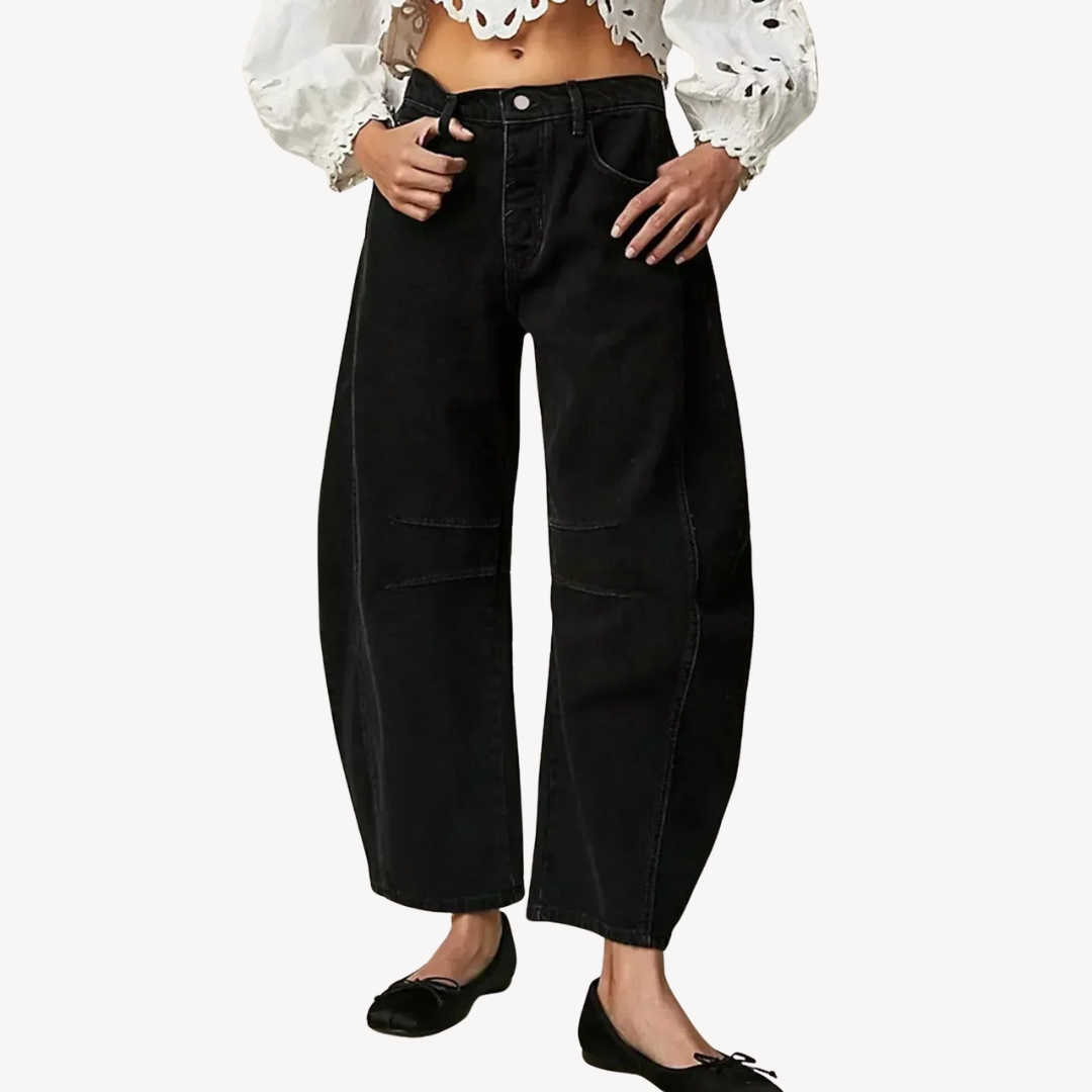 Womens Denim Pants Wide-Leg Relaxed Fit - BritishMode