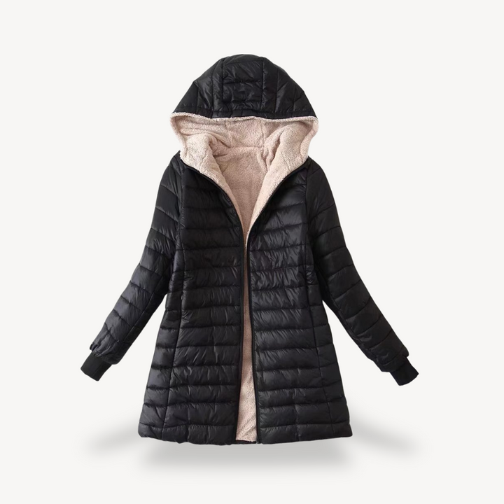 Womens Puffer Coat Sherpa Lined Insulated Fit - BritishMode