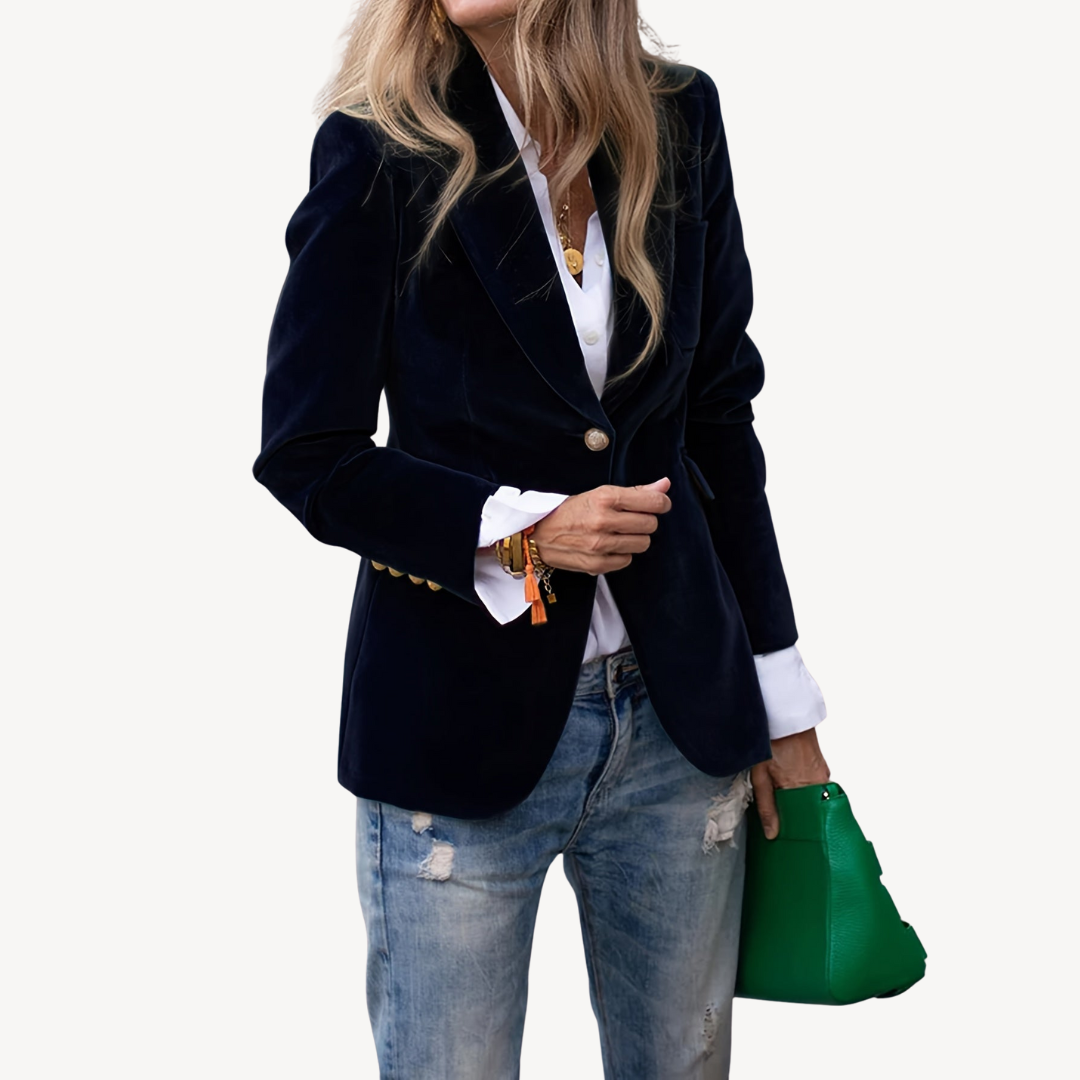 Womens Blazer Velvet Tailored Fit - BritishMode