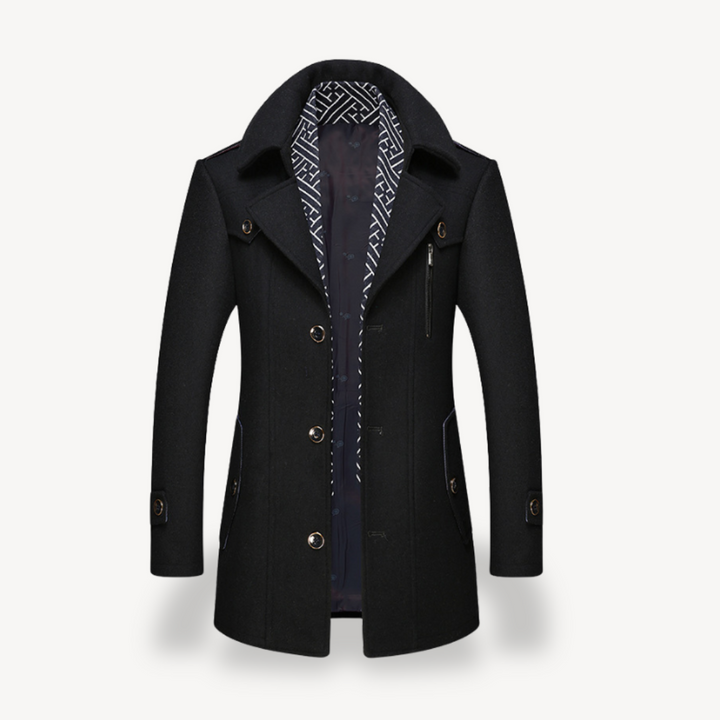 Mens Peacoat with Fleece Lining Classic Fit - BritishMode