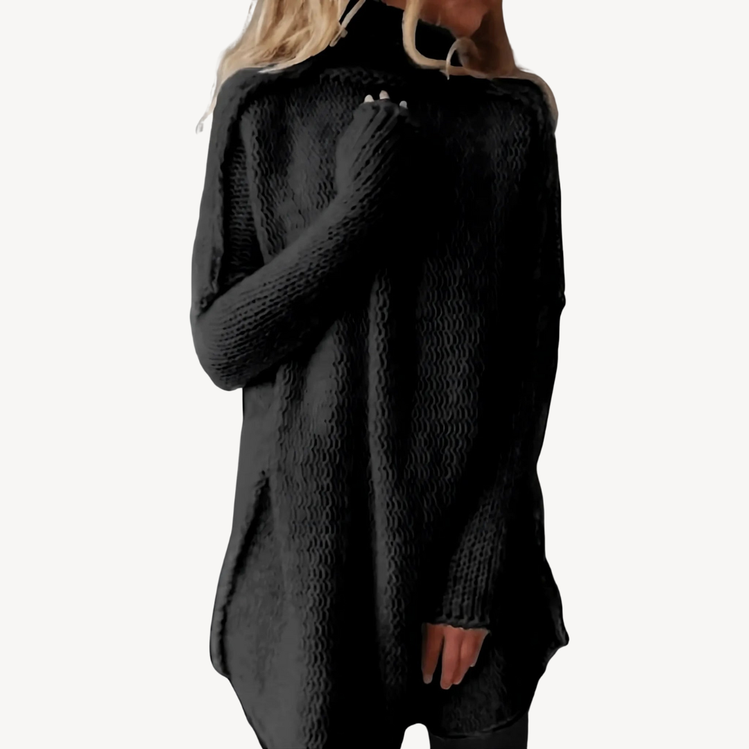 Womens Knit Sweater Turtleneck Long Sleeve - BritishMode