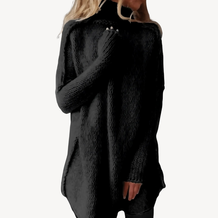 Womens Knit Sweater Turtleneck Long Sleeve - BritishMode