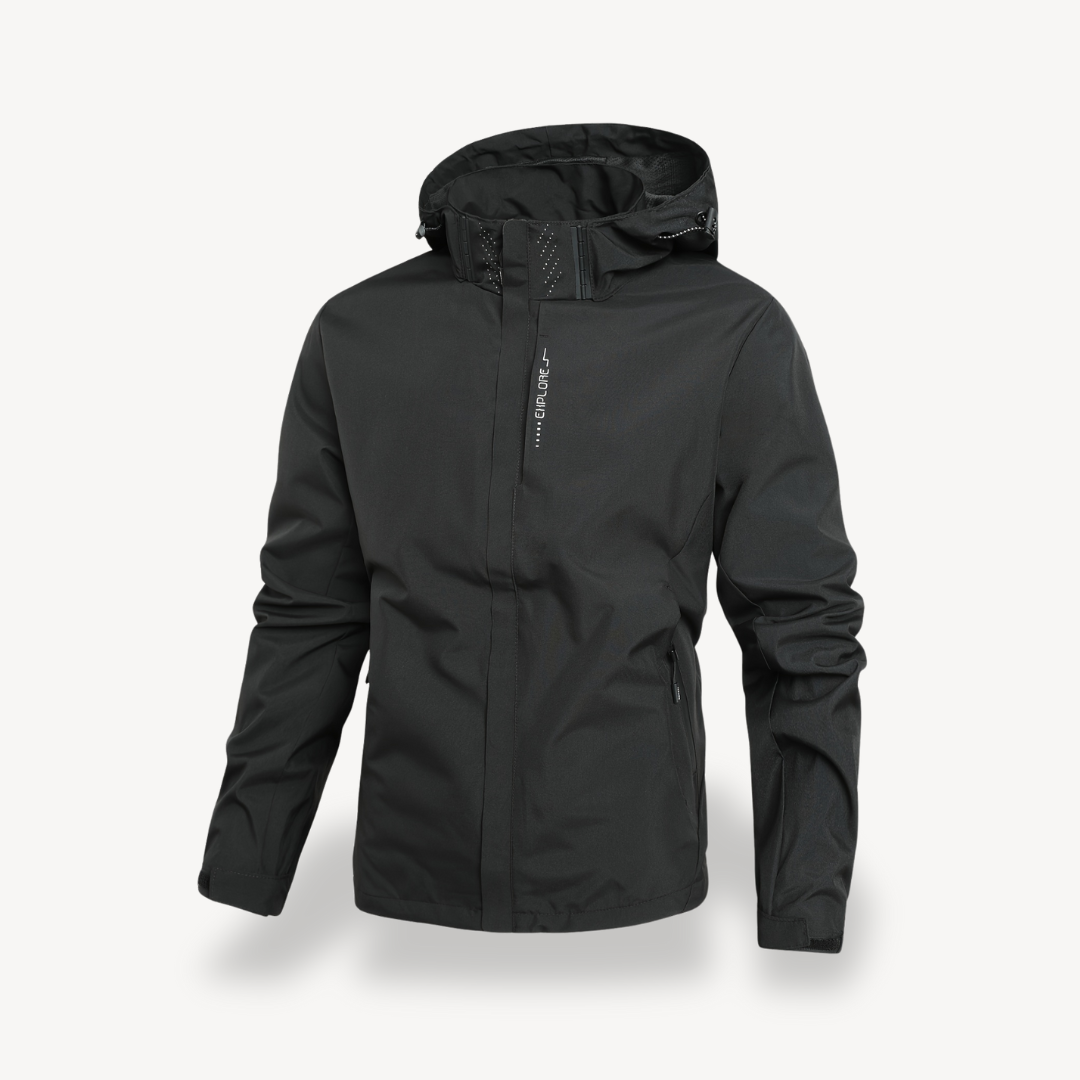 Mens Hoodie Water-Resistant Zip Front