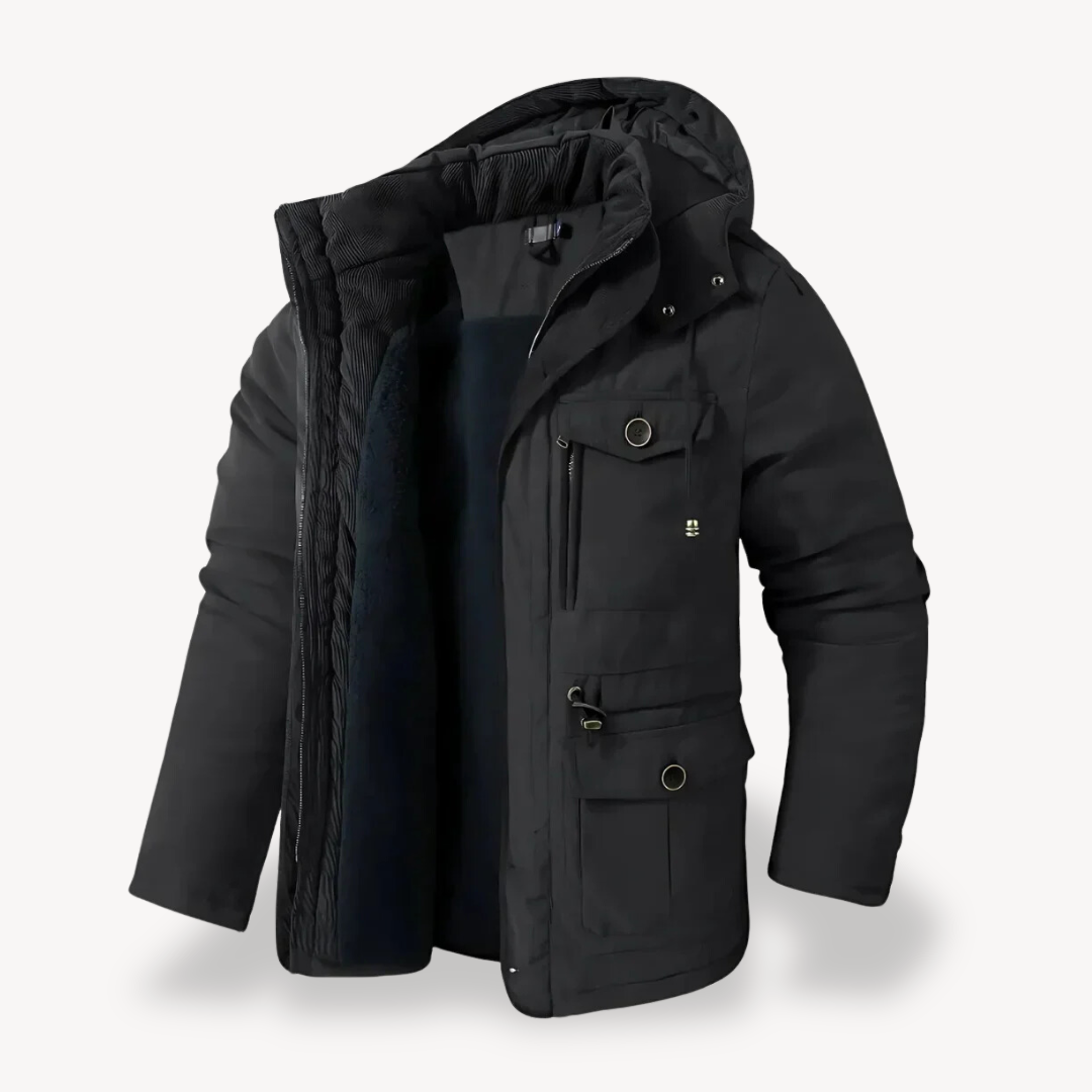 Mens Waterproof Parka Jacket Fur-Lined Warm