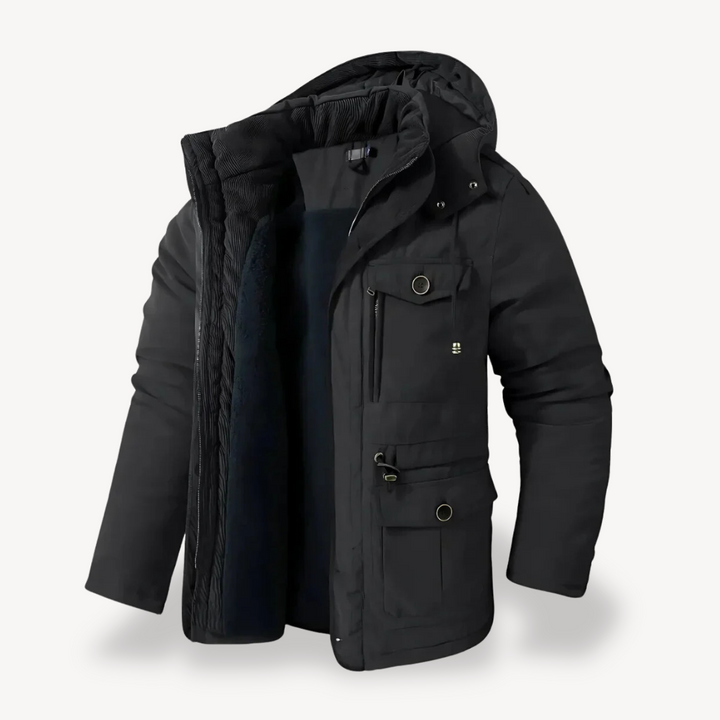 Mens Waterproof Parka Jacket Fur-Lined Warm