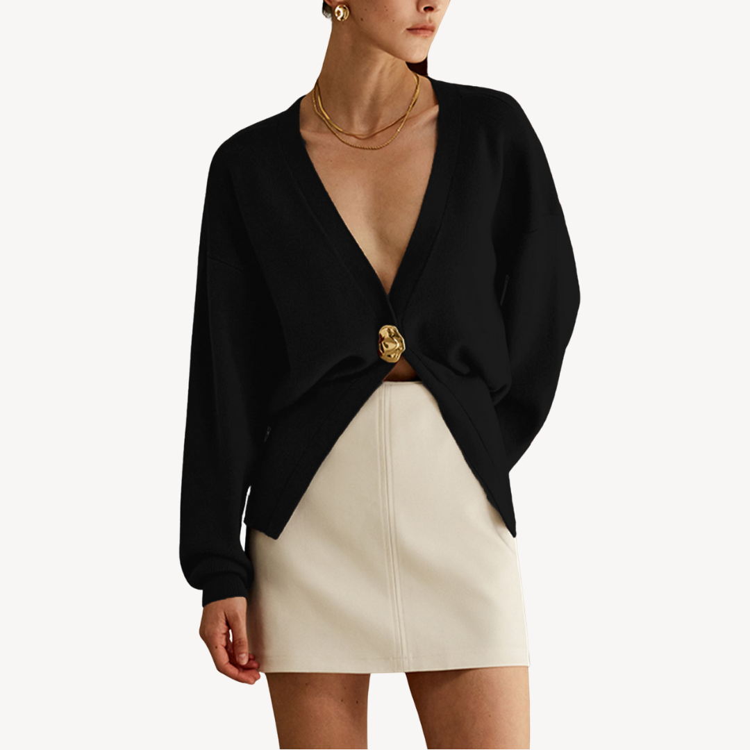Womens Knit Cardigan Sweater V-Neck