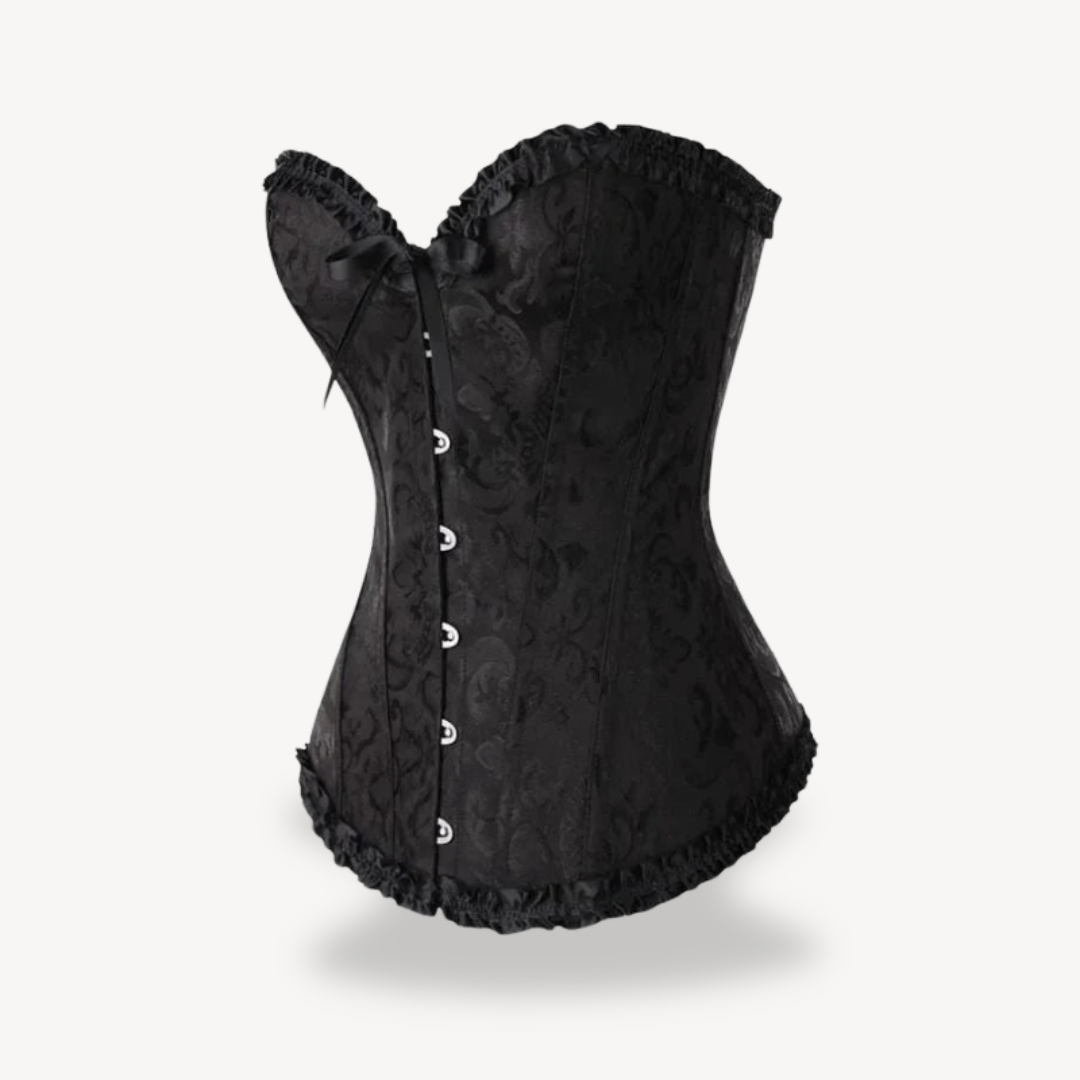 Womens Satin Corset Top with Lace-Up Front - BritishMode