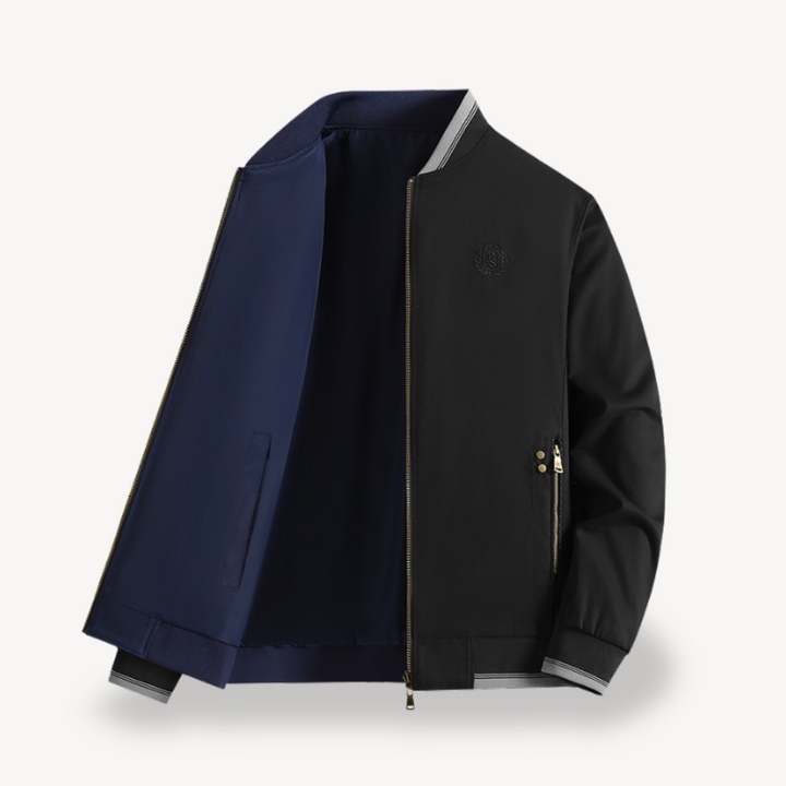 Mens Reversible Bomber Jacket Formal Collar
