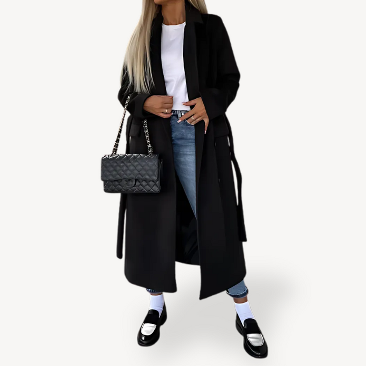 Womens Trench Coat Wool Blend Classic Fit