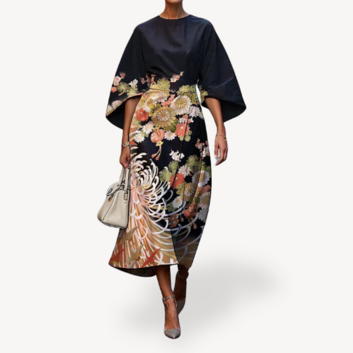 Womens Midi Dress Floral Print Lightweight - BritishMode