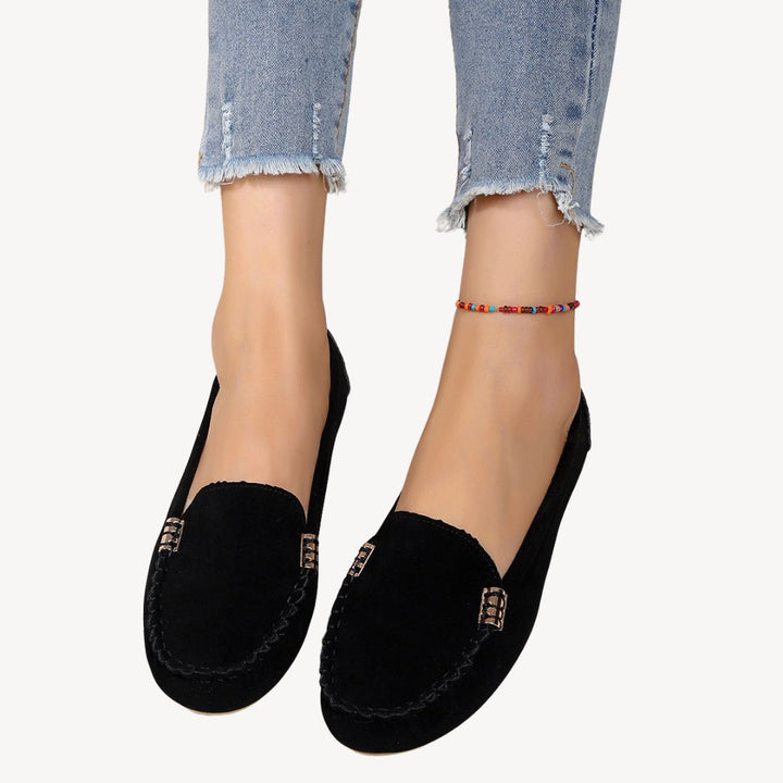 Womens Orthopedic Slip-On Flats Leather