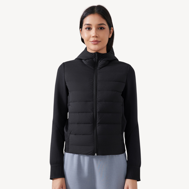 Womens Hybrid Puffer Jacket with Hoodie