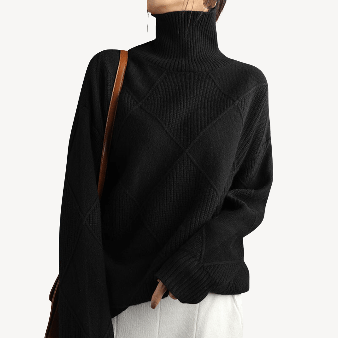 Womens Knit Turtleneck Sweater Slim Fit