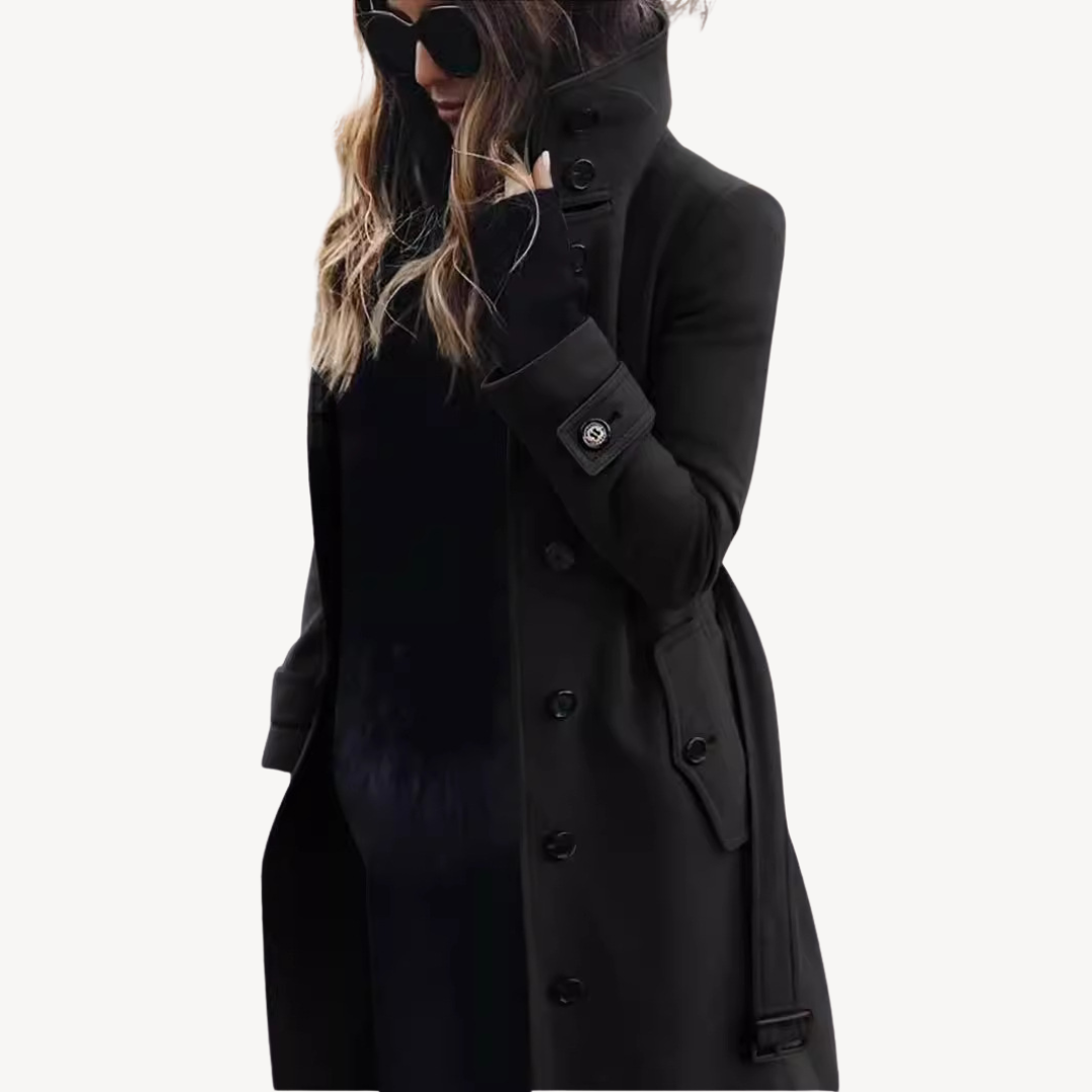 Womens Trench Coat Wool Blend Classic Fit