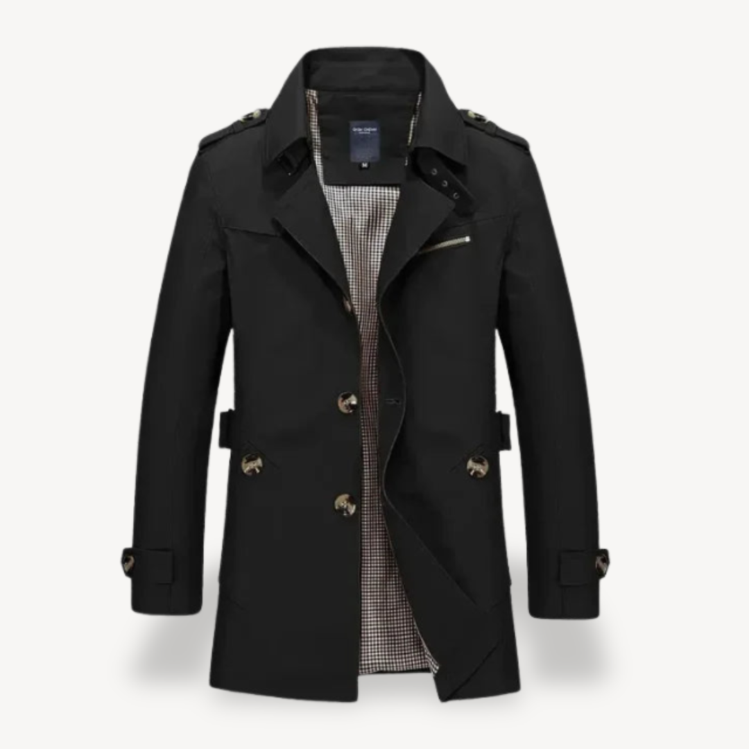 Mens Trench Coat Casual Slim Fit