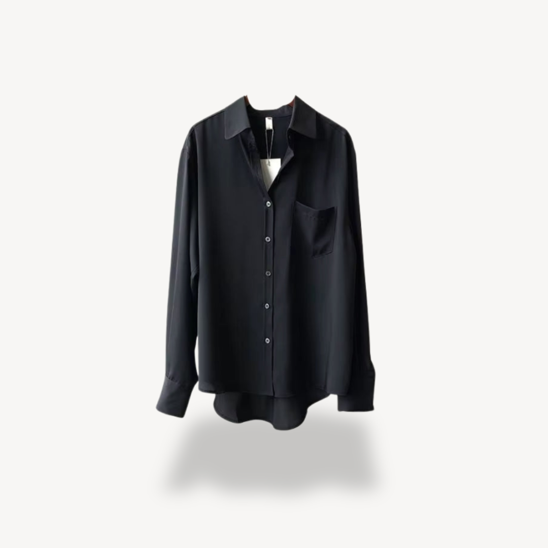 Womens Satin Shirt Button-Down Fit