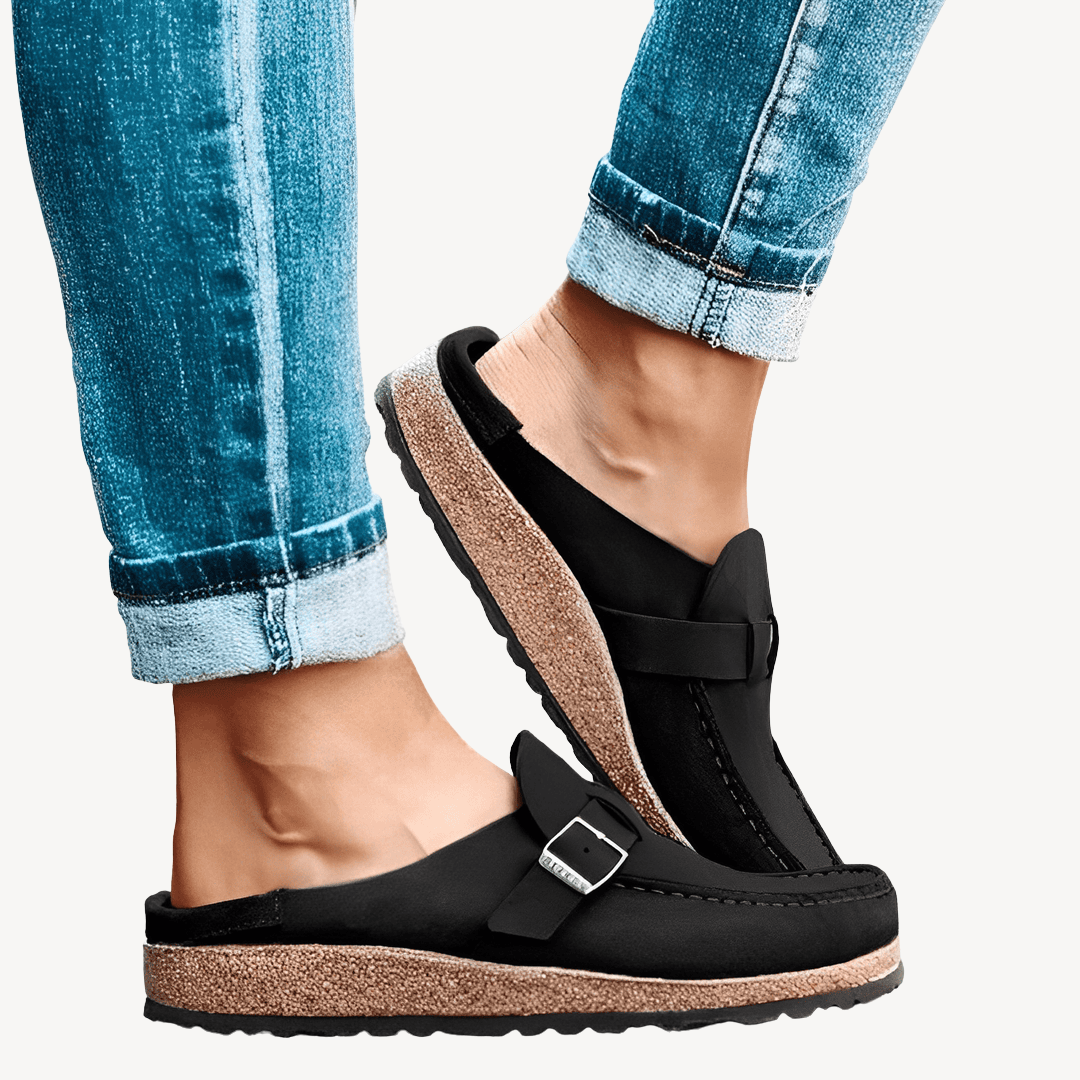 Womens Orthopedic Loafers with Buckle Closure