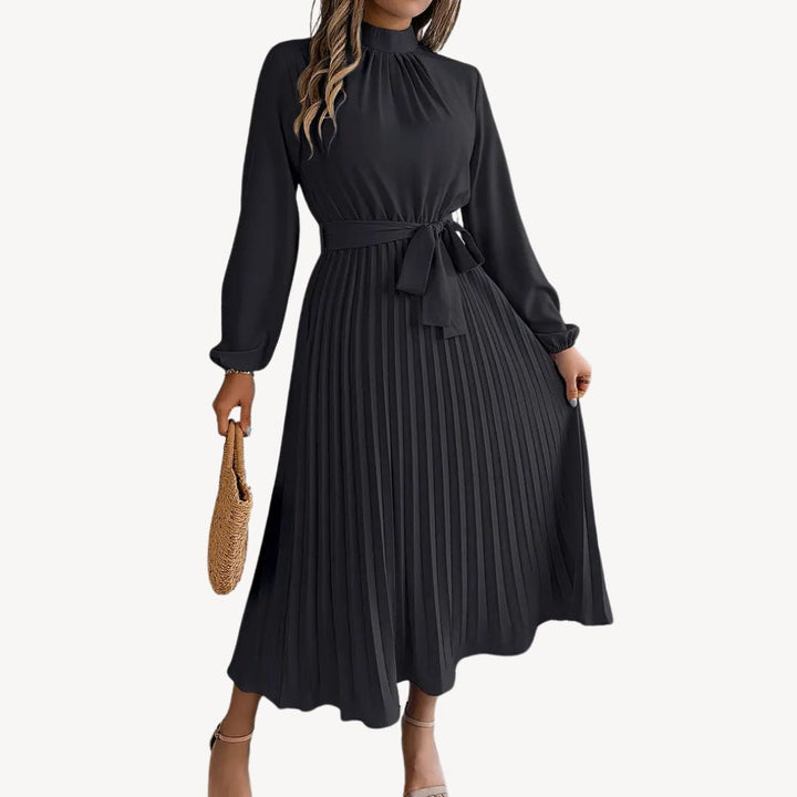 Womens Pleated Midi Dress Regular Fit
