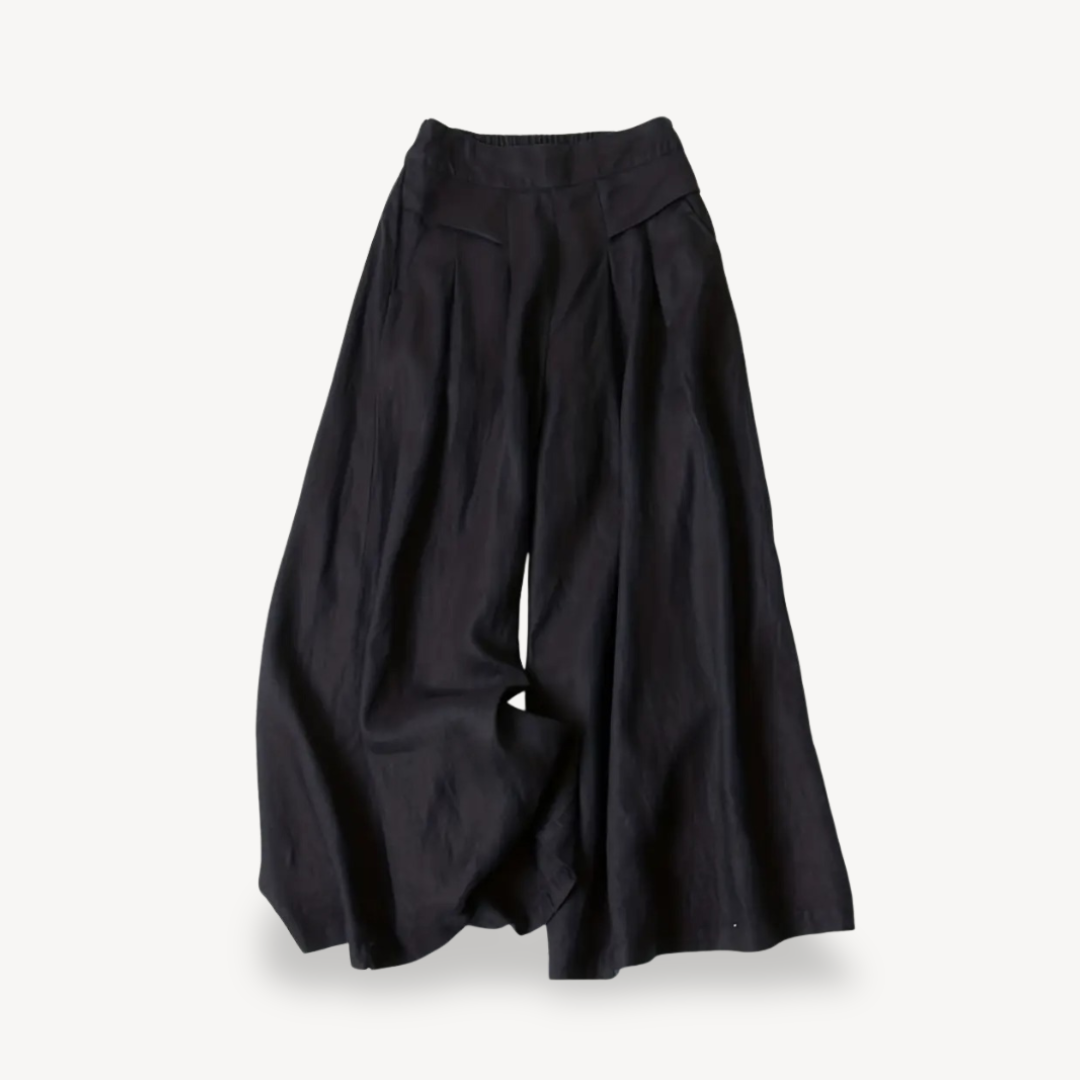 Womens Linen Culottes Wide Leg Relaxed Fit