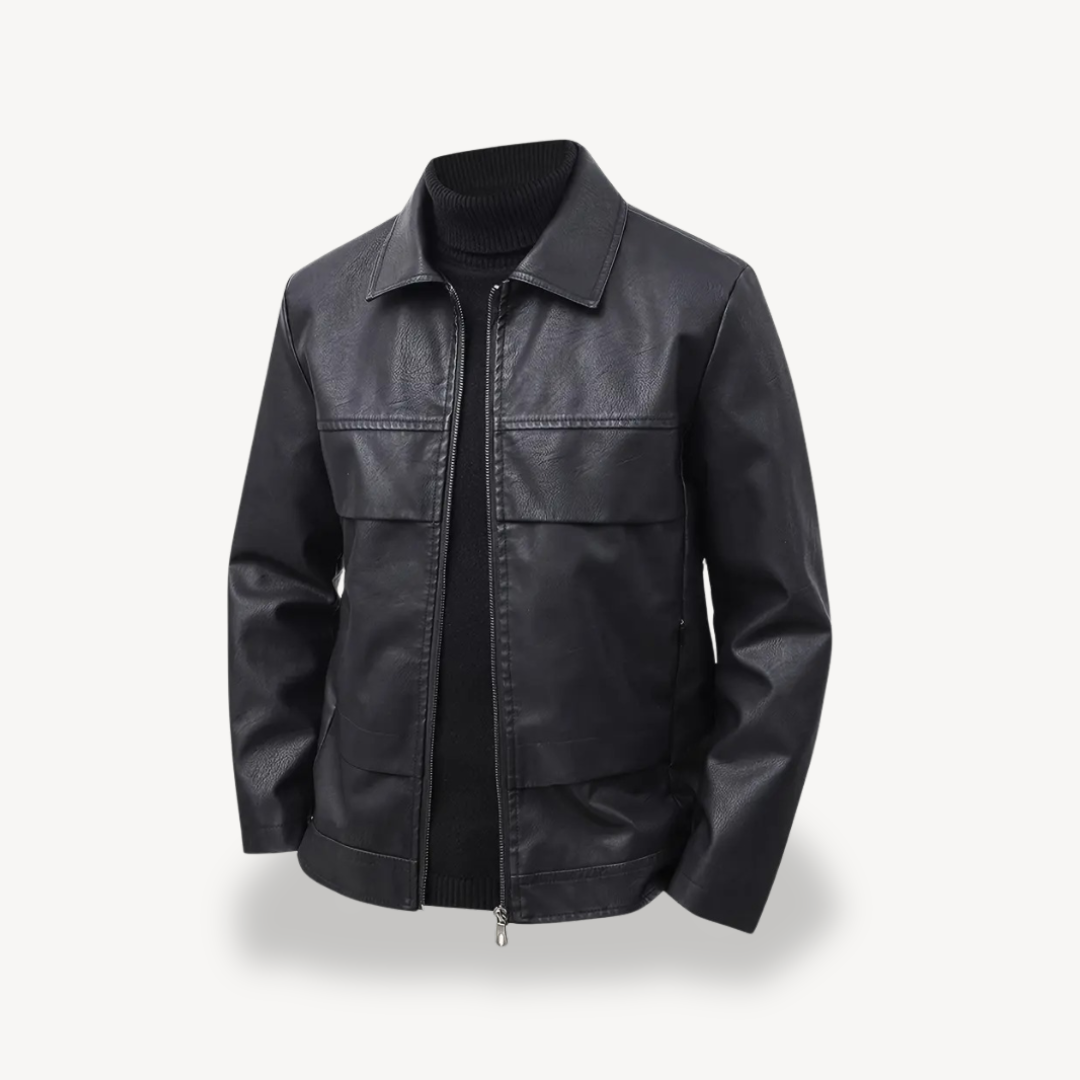 Mens Jacket Faux Leather Classic Fit